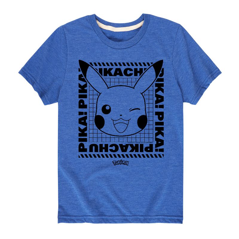تي شيرت جرافيكي بأكمام قصيرة للأولاد - بوكيمون - بيكاتشو فيس وينك