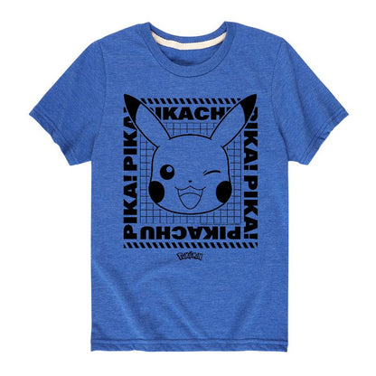تي شيرت جرافيكي بأكمام قصيرة للأولاد - بوكيمون - بيكاتشو فيس وينك