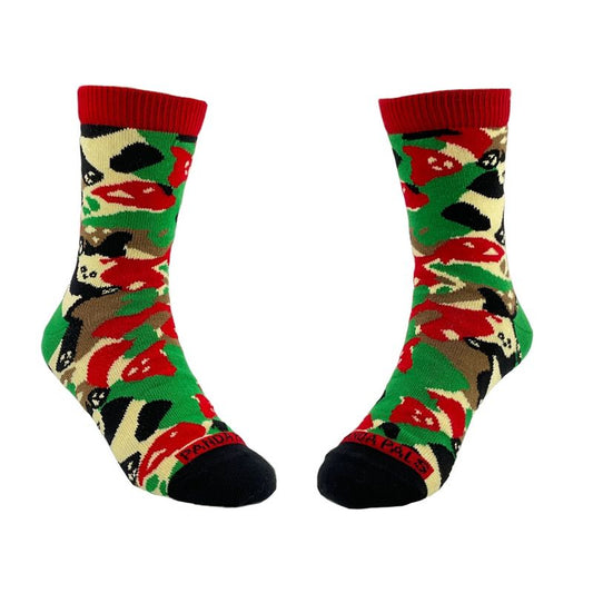 Camouflage Panda Socks from the Sock Panda (Men's, Women, Tween and Kids Sizes)