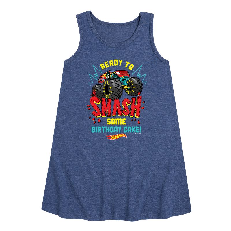 فستان بناتي من Hot Wheels بتصميم جرافيكي بدون أكمام منقوش عليه صورة كعكة جاهزة للتحطيم