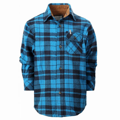 Gioberti Boy's Single Pocket Flannel Shirt with Corduroy Contrast (Part 2)