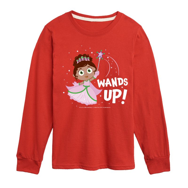 تي شيرت جرافيكي بأكمام طويلة من Super Why للأولاد - Wands Up Princess Pea