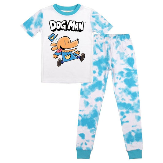 Dog Man Youth Short Sleeve Shirt & Blue Wash Sleep Pajama Pants Set
