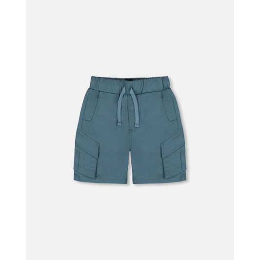 Deux par Deux Boy Parachute Cargo Pocket Shorts أزرق داكن