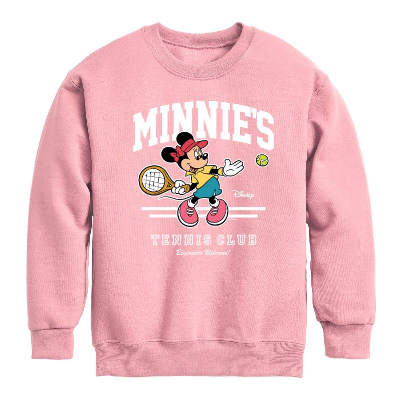 Boys' - Disney - Minnies Tennis Club Graphic Long Sleeve Fleece Sweatshirt