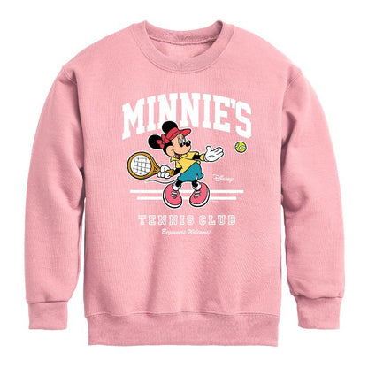 Boys' - Disney - Minnies Tennis Club Graphic Long Sleeve Fleece Sweatshirt