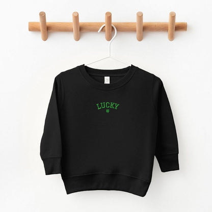 The Juniper Shop Embroidered Lucky Clover Toddler Graphic Sweatshirt