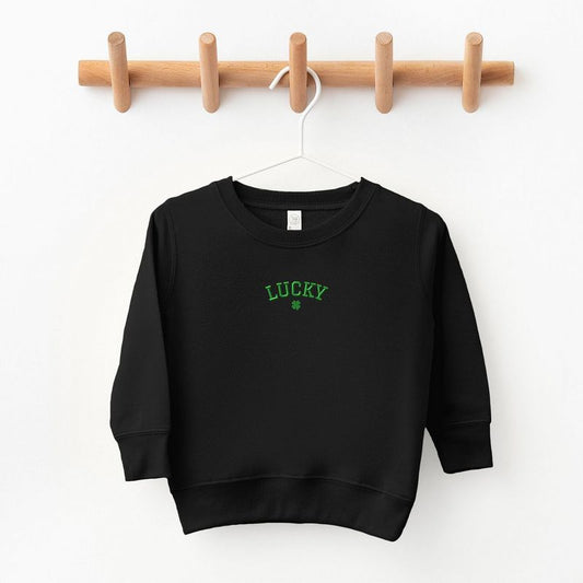 The Juniper Shop Embroidered Lucky Clover Toddler Graphic Sweatshirt