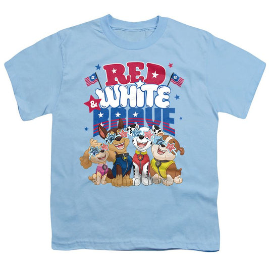 تي شيرت باو باترول أحمر أبيض شجاع للأولاد بمناسبة الرابع من يوليو