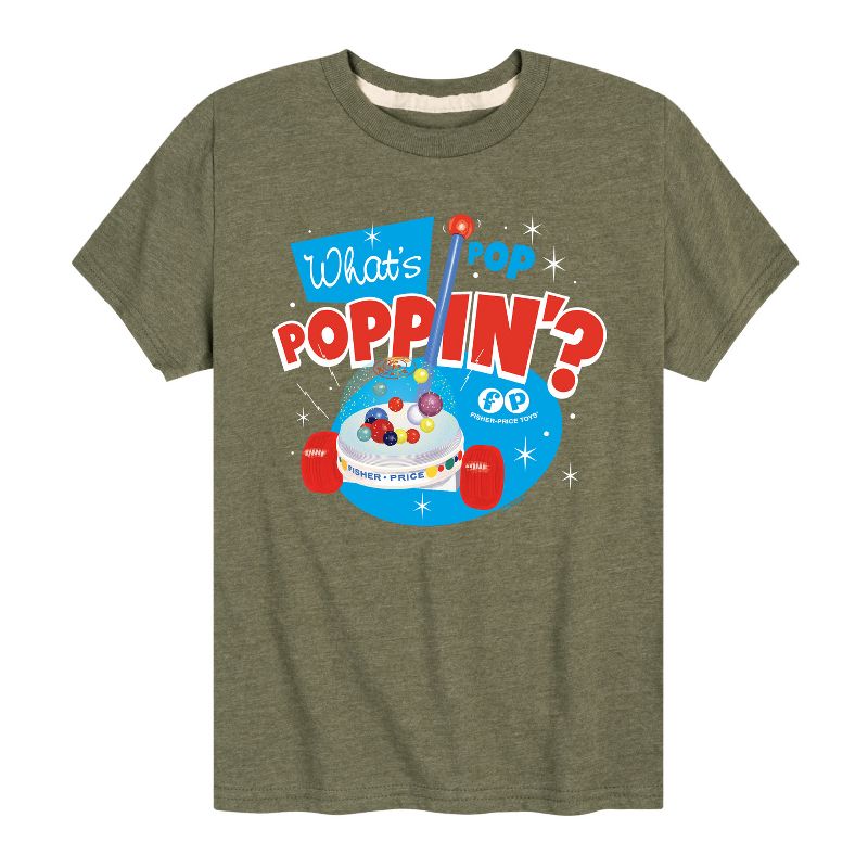 تي شيرت جرافيكي بأكمام قصيرة من فيشر برايس للأولاد - لعبة "ما هو بوبين"