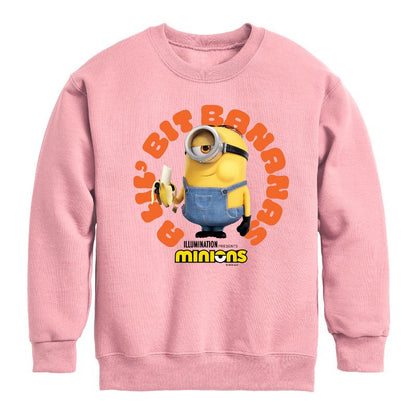 Boys' - Despicable Me Minions - A Lil Bit Bananas Graphic Long Sleeve Fleece Sweatshirt