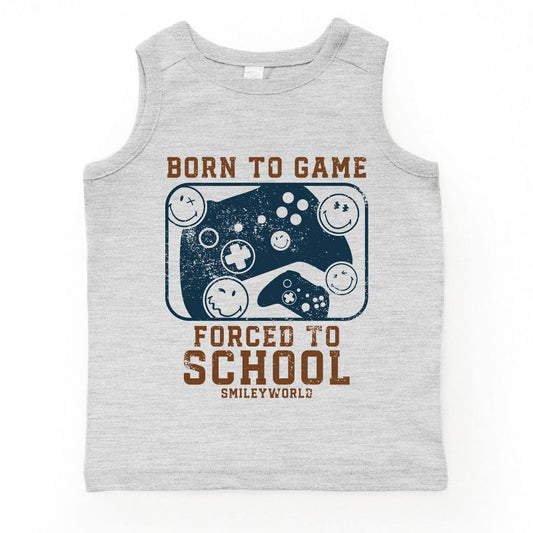 قميص بدون أكمام للشباب من The Juniper Shop SmileyWorld Born To Game Forced To School