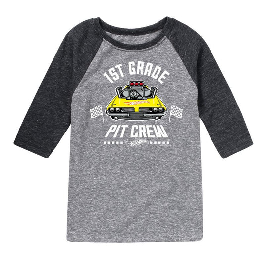 Boys' - Hot Wheels - Pit Crew 1st Grade Raglan Graphic T-Shirt
