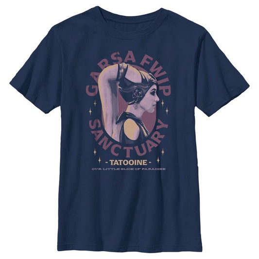 Boy's Star Wars: The Book of Boba Fett Garsa Fwip Sanctuary T-Shirt