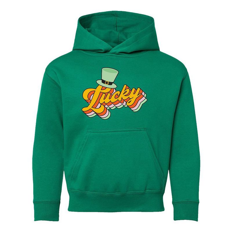 هودي جرافيكي للشباب بتصميم قبعة الحظ الرجعية من متجر جونيبر