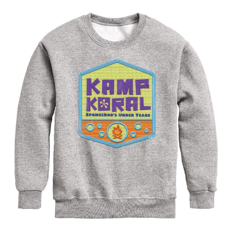 Boys' - SpongeBob SquarePants - Kamp Koral Kamp Koral Logo Badge Graphic Long Sleeve Fleece Sweatshirt