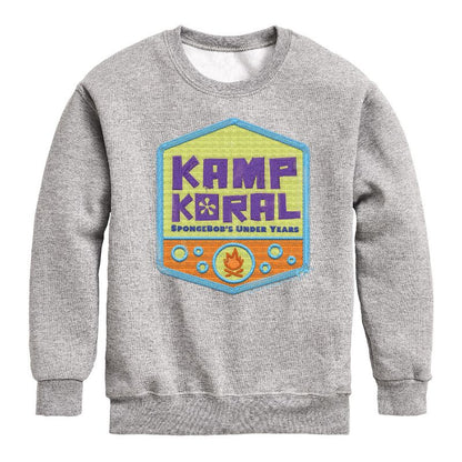 Boys' - SpongeBob SquarePants - Kamp Koral Kamp Koral Logo Badge Graphic Long Sleeve Fleece Sweatshirt