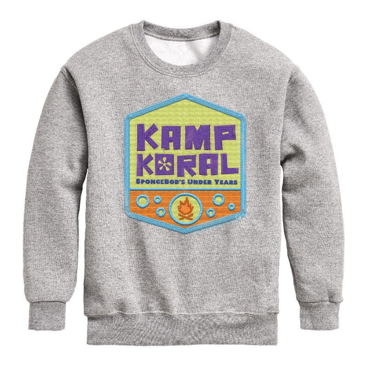 Boys' - SpongeBob SquarePants - Kamp Koral Kamp Koral Logo Badge Graphic Long Sleeve Fleece Sweatshirt