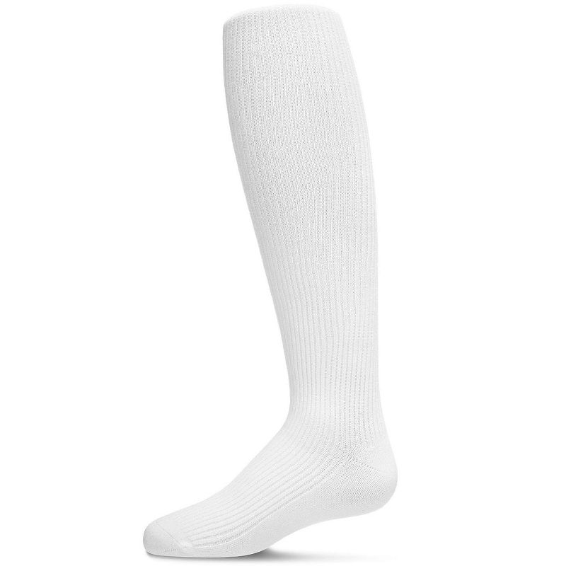 Memoi Girls' Thin Ribbed Cotton Tights