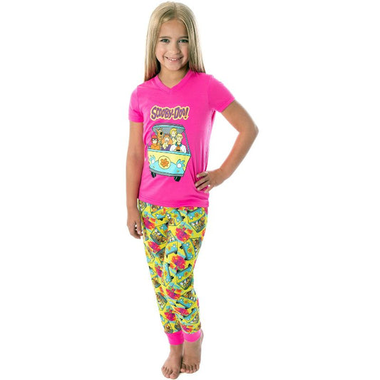 Scooby Doo Girls' Mystery Machine Shirt And Pants 2 PC Pajama Set