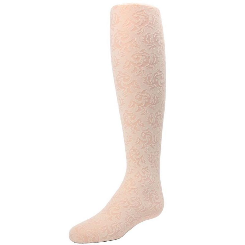 Memoi Girls' Sheer Vine Opaque Tights
