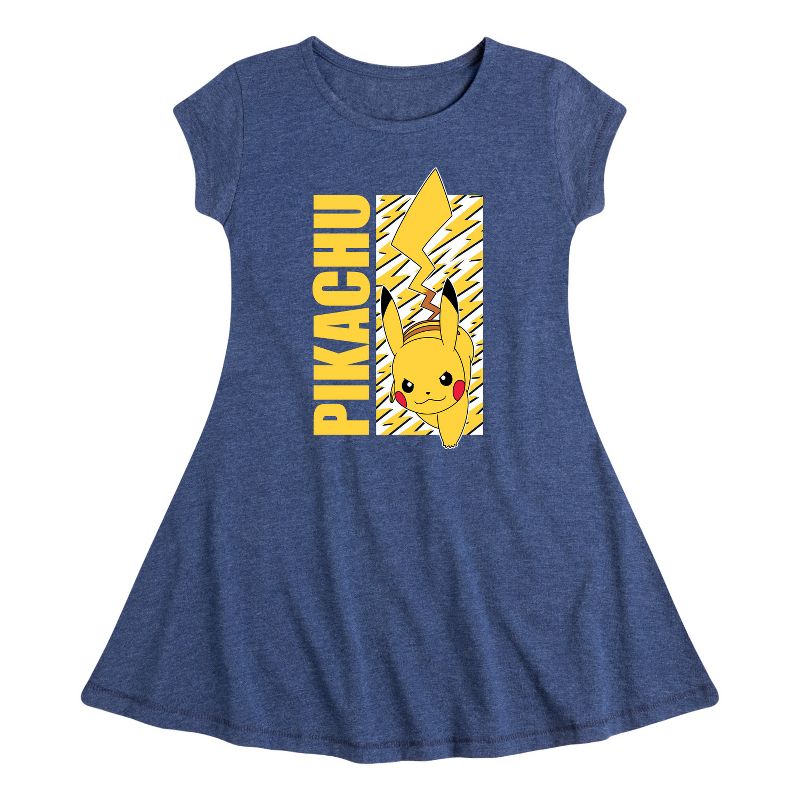 فستان بناتي - بوكيمون - بيكاتشو لايتنينج بولتس - مناسب وأنيق - بأكمام قصيرة