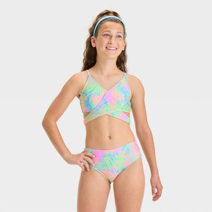 Girls' Visit The Eastside Leaf Printed Bikini Set - art class™