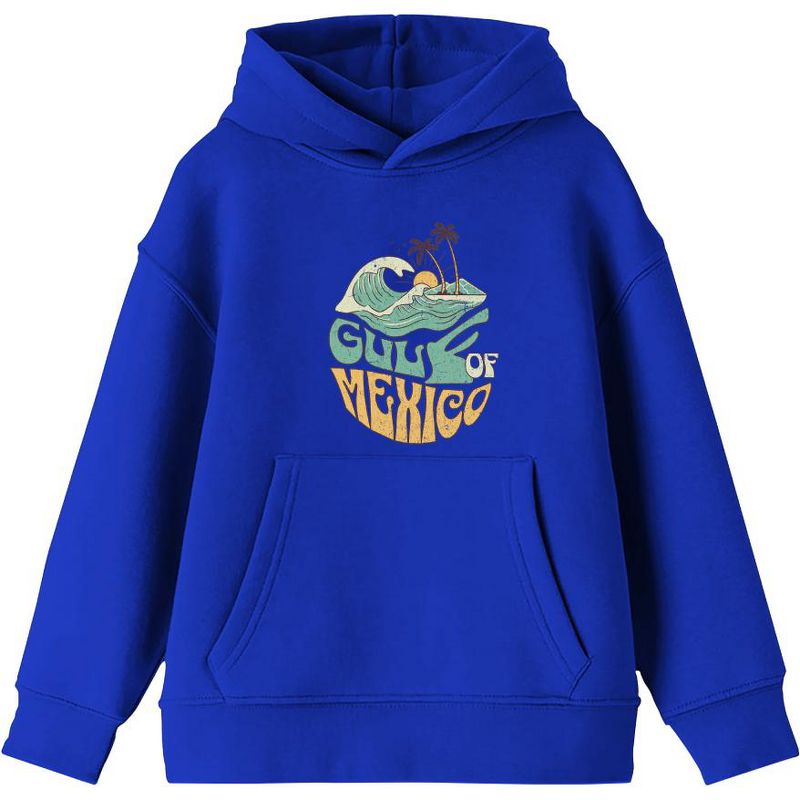 Gulf of Mexico Wave Text Youth Long Sleee Hoodie