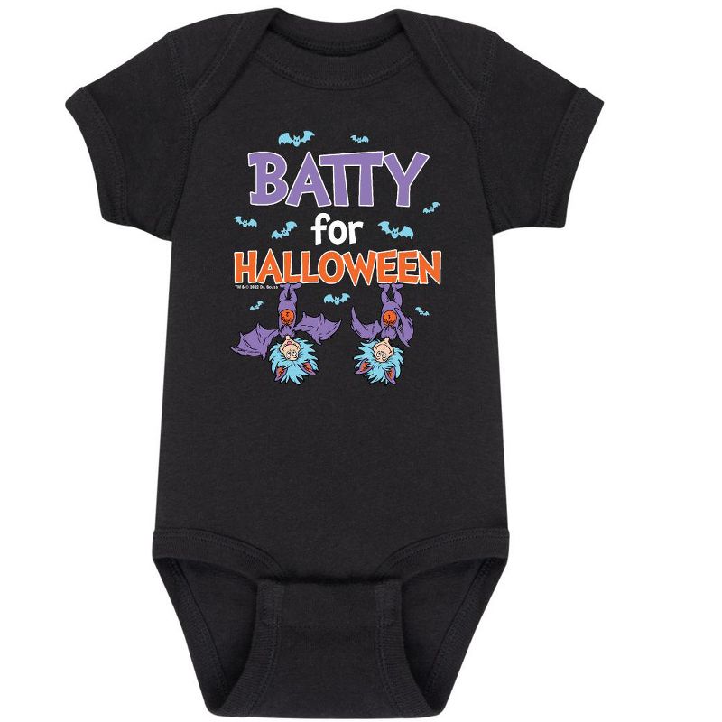 Boys' - Dr. Seuss - Batty For Halloween Thing 1 and Thing 2 Baby One Piece