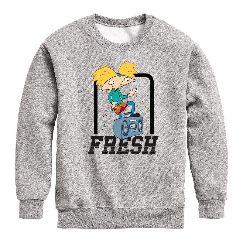 Boys' - Hey Arnold! - Fresh Arnold Graphic Long Sleeve Fleece Sweatshirt