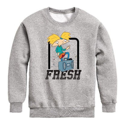 Boys' - Hey Arnold! - Fresh Arnold Graphic Long Sleeve Fleece Sweatshirt
