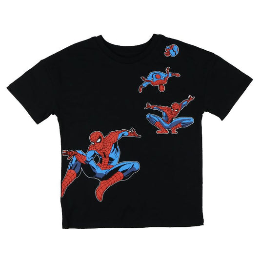Seven Times Six Marvel Spiderman T-Shirt Boys' Front and Back Action Poses Tee