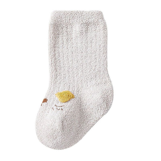 MyKids-Usa Baby Cartoon Pattern Coral Fleece Comfy Mid-Tube Socks