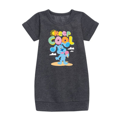 Girls' - Blue's Clues & You! - Keep Cool Graphic Short Sleeve Fleece Dress