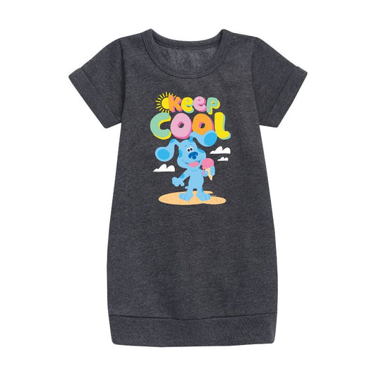 Girls' - Blue's Clues & You! - Keep Cool Graphic Short Sleeve Fleece Dress