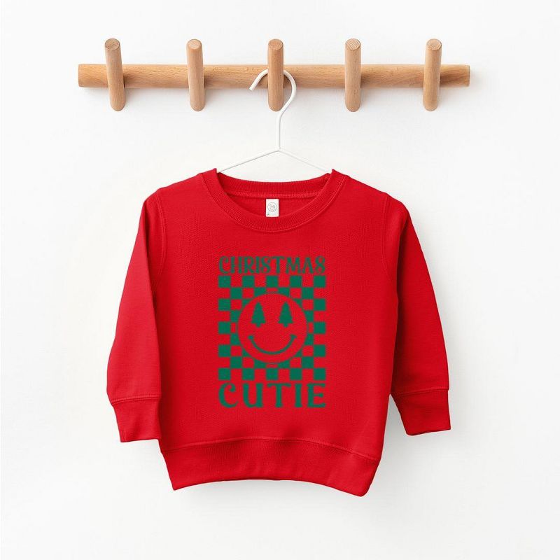 The Juniper Shop Christmas Cutie Checkered Youth Ultra-Soft Graphic Sweatshirt