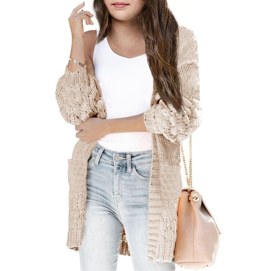 Girls Sweater Cardigan Open Front Longline Sweater Cable Knit Sweater Long Sleeve Color Block Sweater