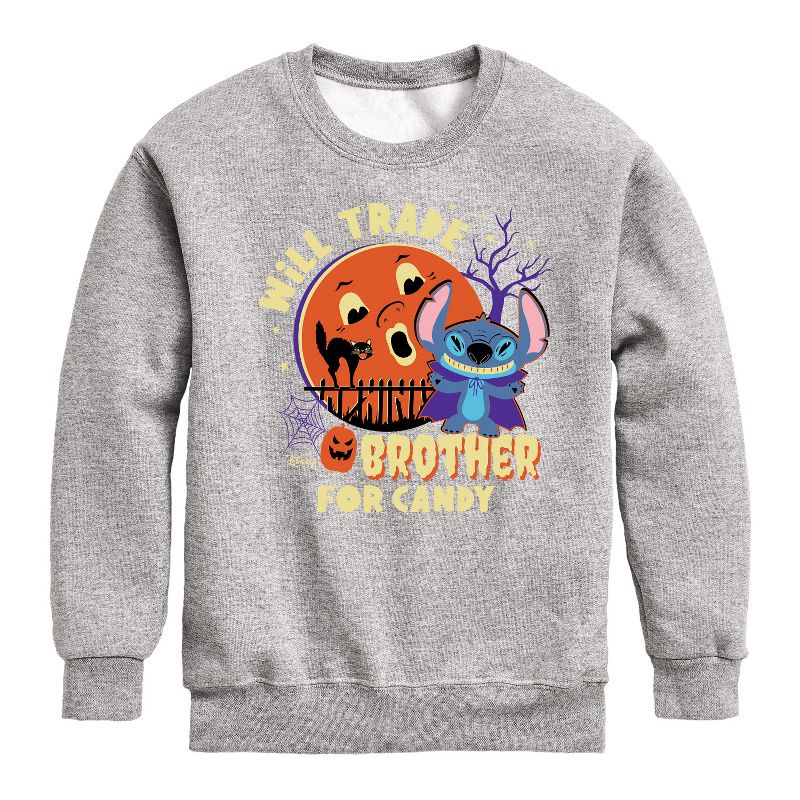 Boys' - Disney - Will Trade Brother For Candy Graphic Long Sleeve Fleece Sweatshirt