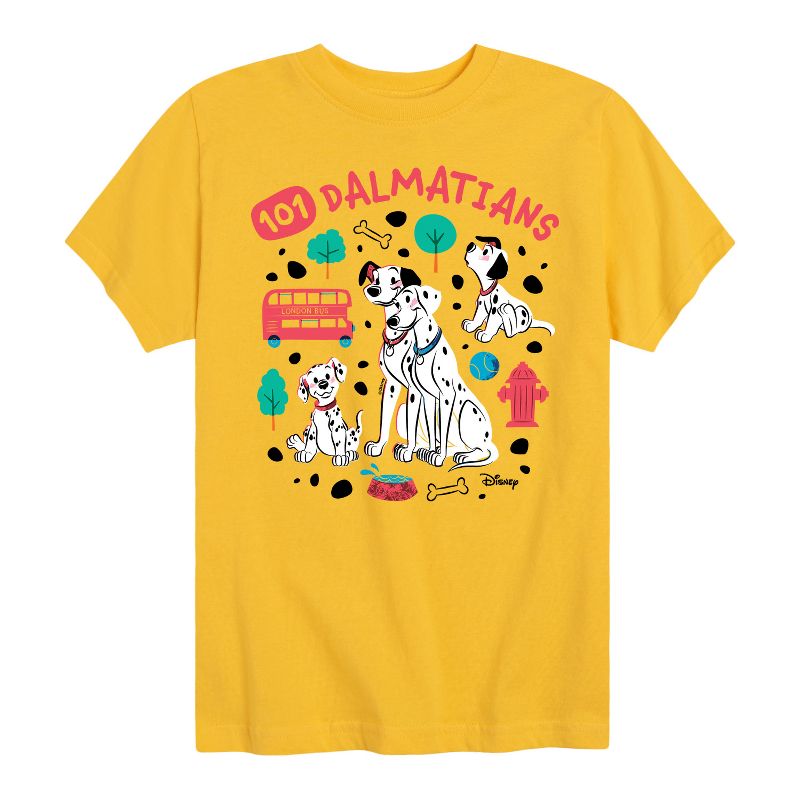 Boys' - 101 Dalmatians - Collage of Dalmatian Family Short Sleeve Graphic T-Shirt