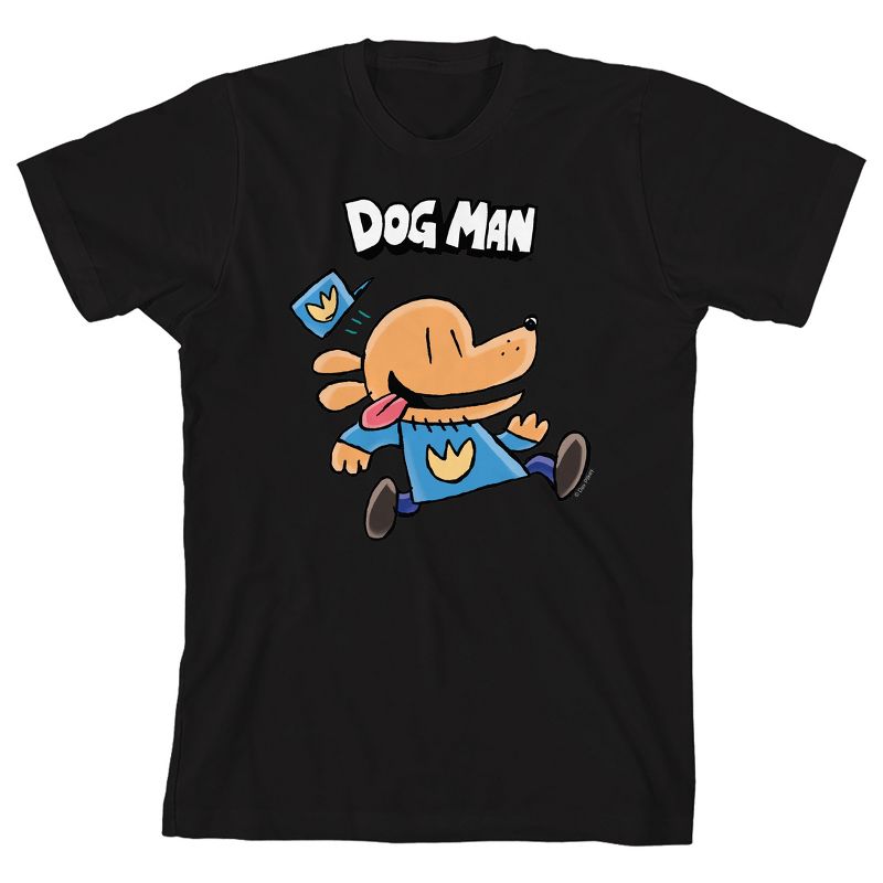 Dog Man Running Youth Crew Neck Short Sleeve T-shirt
