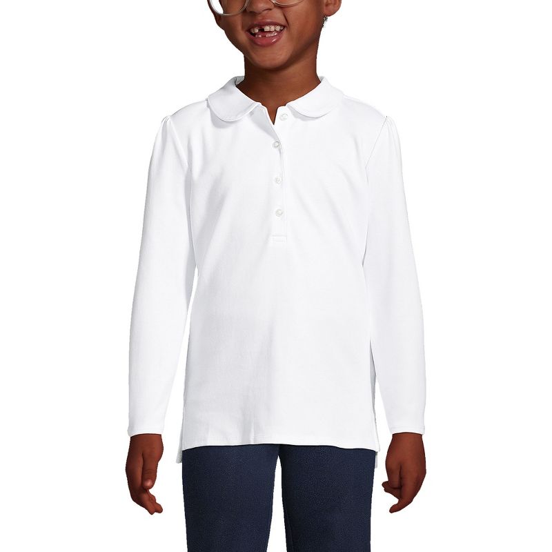 Lands' End Kids Long Sleeve Peter Pan Collar Polo Shirt