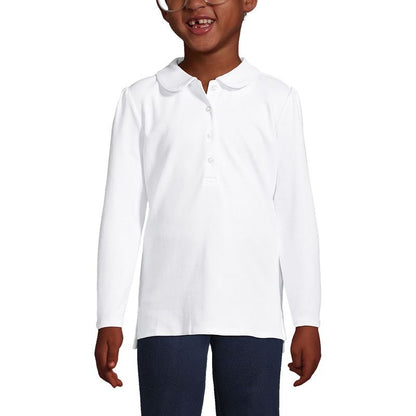 Lands' End Kids Long Sleeve Peter Pan Collar Polo Shirt