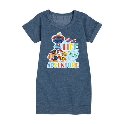 Girls' - Paw Patrol - Life Is An Adventure Graphic Short Sleeve Fleece Dress