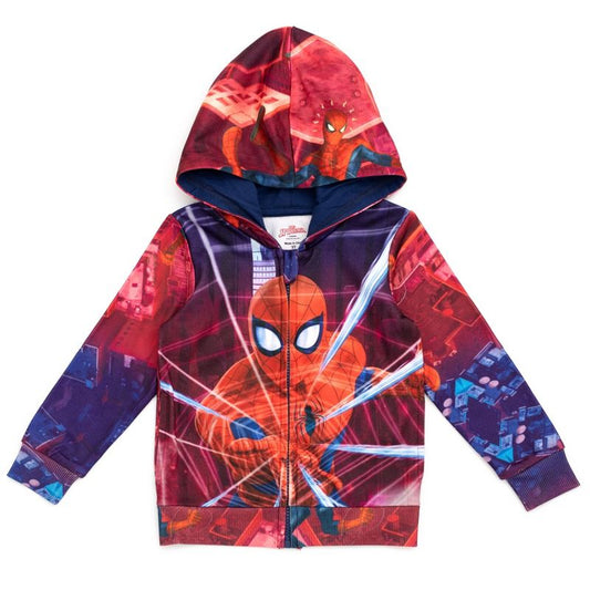 هودي كوسبلاي من الصوف بسحاب من Marvel Spider-Man للأطفال الصغار إلى الكبار