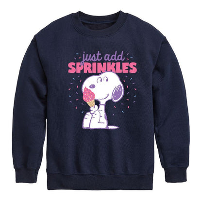 Boys' - Peanuts - Just Add Sprinkles Graphic Long Sleeve Fleece Sweatshirt