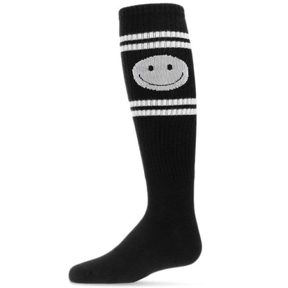 Memoi Girls' Athletic Smiley Cotton Blend Knee High Socks