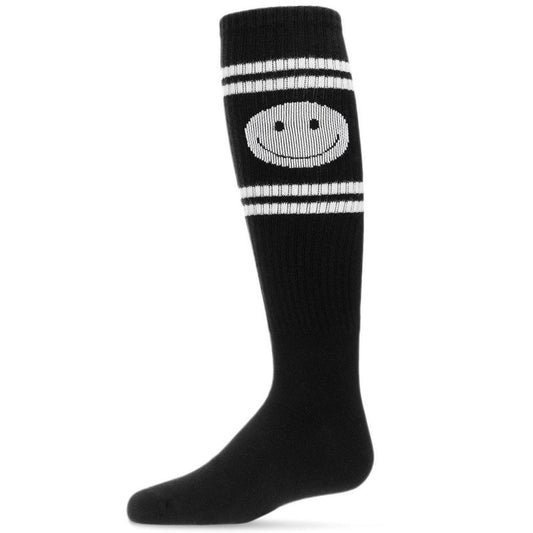Memoi Girls' Athletic Smiley Cotton Blend Knee High Socks