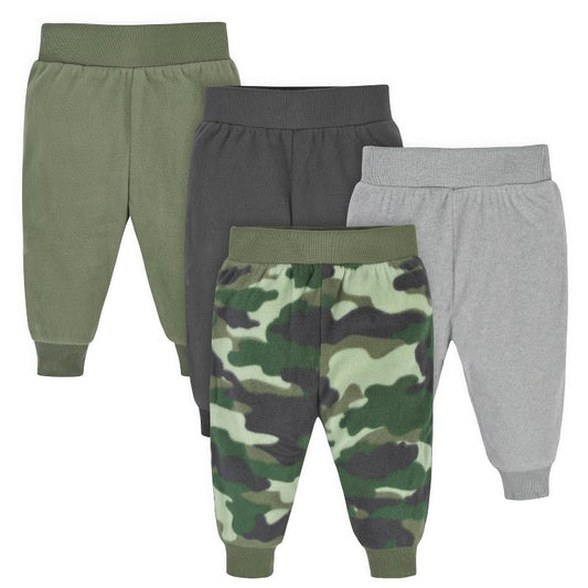 Gerber Baby Boys' Microfleece Pants, 4-Pack