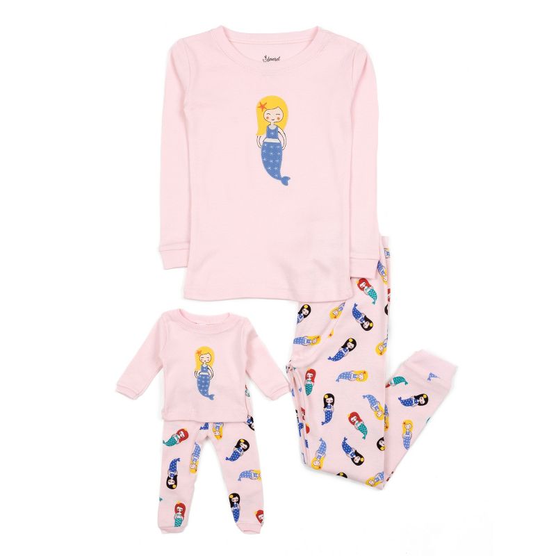 Leveret Girl and Doll Matching Cotton Pajamas - Classic Prints