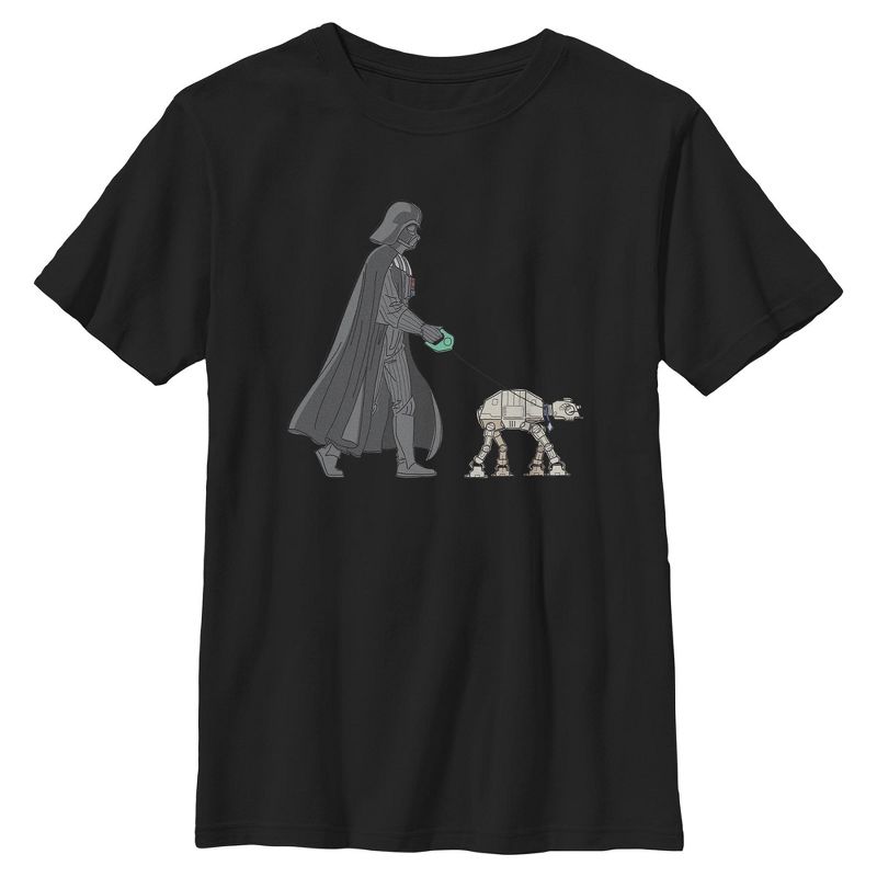 Boys Star Wars Darth Vader AT-AT Walking the Dog T Shirt
